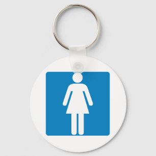 Women's Restroom Highway Sign Keychain