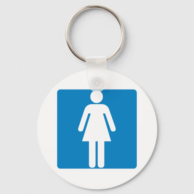 Women's Restroom Highway Sign Keychain (Front)