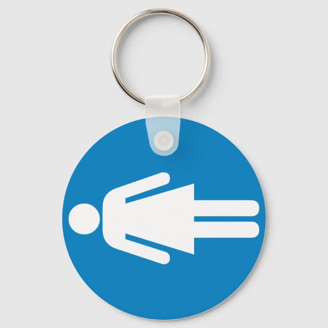Women's Restroom Highway Sign Keychain (Front)