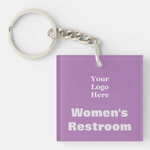 Women's Restroom Lavender Your Logo Here  Keychain