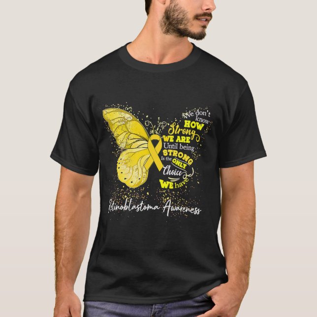 Womens Retinoblastoma Awareness Yellow Ribbon Butt T-Shirt (Front)