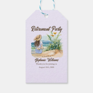 Women's Retirement Beach Theme Elegant Woman Gift Tags