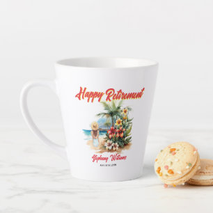 Women's Retirement Party Beach Aloha Woman Latte Mug