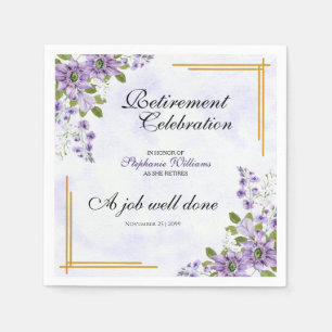 Womens Retirement Party Floral Classic Elegant Napkin