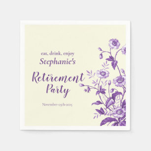 Women's Retirement Party Lavender Wildflower  Napkin