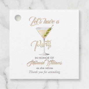 Women's Retirement Summer Cocktail Party Favour Tags