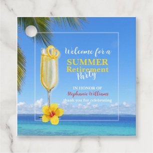Women's Retirement Summer Ocean Cocktail Party Favour Tags