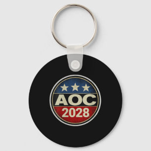 Womens Retro Aoc 2028 Fight Oligarchy Protest Resi Keychain
