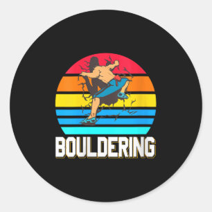 Womens Retro Bouldering Wall Smash Indoor Climbing Classic Round Sticker