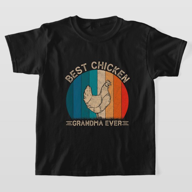 Womens Retro Chicken Design For Grandma Funny Moth T-Shirt (Laydown)