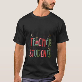 Womens Retro Christmas Merry Teacher Bright Studen T-Shirt
