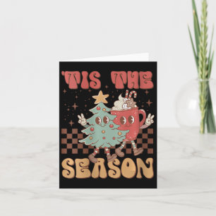 Womens Retro Christmas Tis The Season Christmas Tr Card