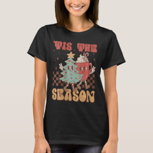 Womens Retro Christmas Tis The Season Christmas Tr T-Shirt