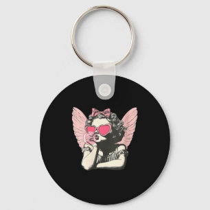 Womens Retro Cupid Valentine Day Cute Vintage Cupi Keychain