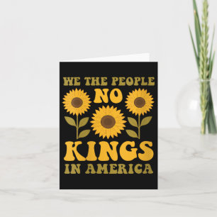 Womens Retro Floral 70s No Kings In America We The Card