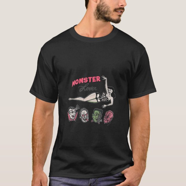 Womens Retro Funny Monster Lover Vampire Frankenst T-Shirt (Front)