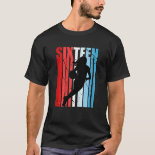 Womens Retro Girl 16th Basketball Birthday Player T-Shirt