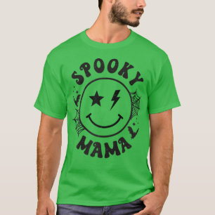 Womens Retro Halloween Shirts Women Spooky Mama Sm