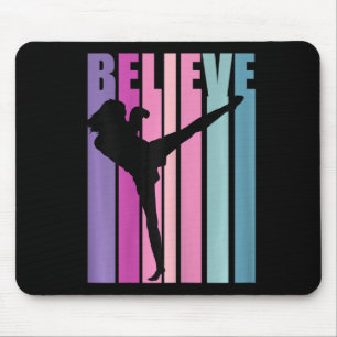 Womens Retro Kickboxing Womens Kickboxer Boxing Gl Mouse Pad