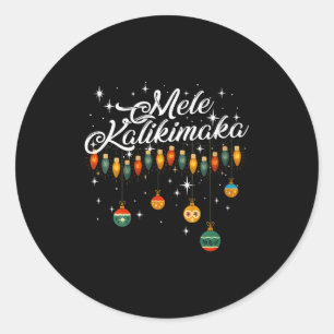 Womens Retro Mele Kalikimaka Hawaiian Family Chris Classic Round Sticker