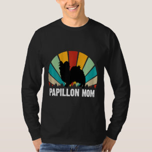 Womens Retro Papillon Mom Mothers Day Papillon T-Shirt