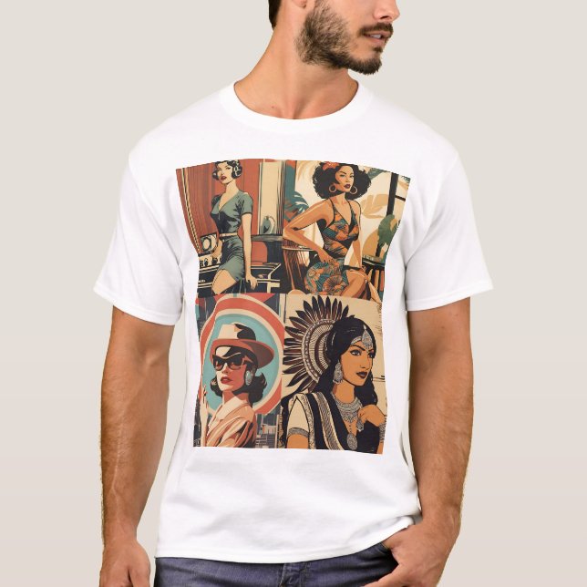 "Women's Retro Poster T-Shirt: Classic and charmin T-Shirt (Front)
