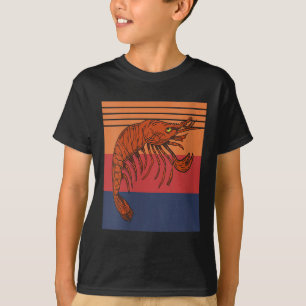 Womens Retro Shrimp Vibes Funny Marine Seafood Hum T-Shirt