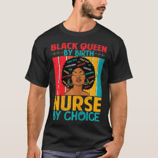 Womens Retro Vintage Black Queen by Birth  Melanin T-Shirt
