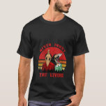 Womens Retro Vintage Never trust the living creepy T-Shirt<br><div class="desc">Womens Retro Vintage Never trust the living creepy Goth grunge emo V Neck</div>