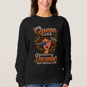 Womens Retro Vintage Queen Was Born In December Bl Sweatshirt
