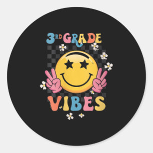 Womens Retro Welcome Back To School Teacher Boys G Classic Round Sticker