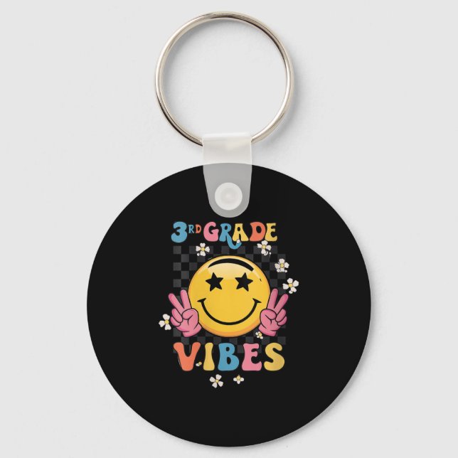 Womens Retro Welcome Back To School Teacher Boys G Keychain (Front)