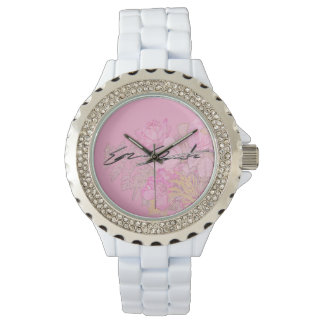 Women's Rhinestone White Enamel Watch