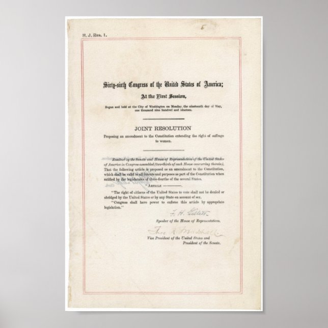 Women's Right To Vote Poster (Front)