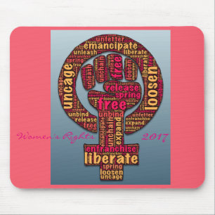 women's rights 2017 raised fist mouse pad