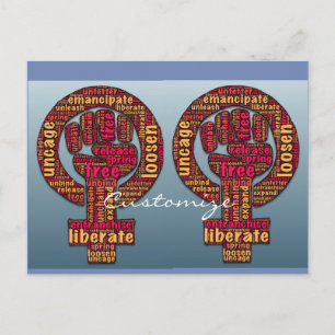 women's rights 2017  raised fist Thunder_Cove Postcard