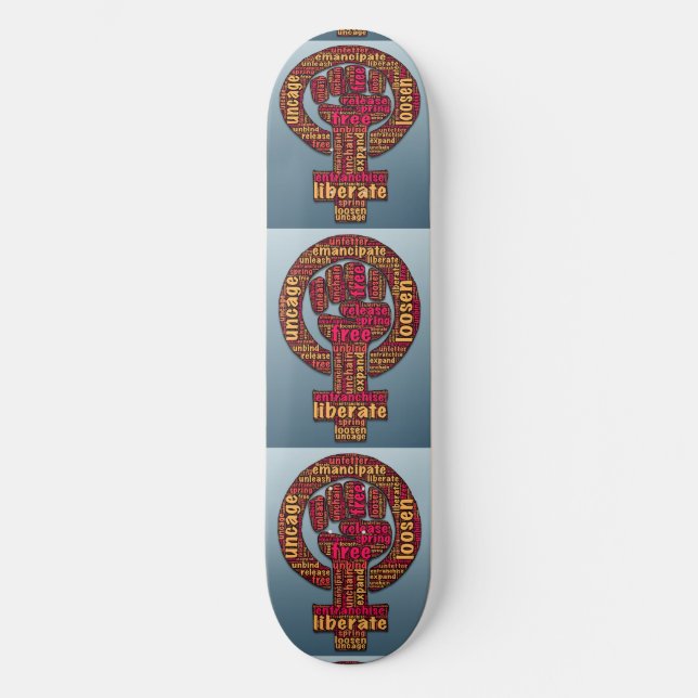 women's rights 2017 raised fist Thunder_Cove Skateboard (Front)