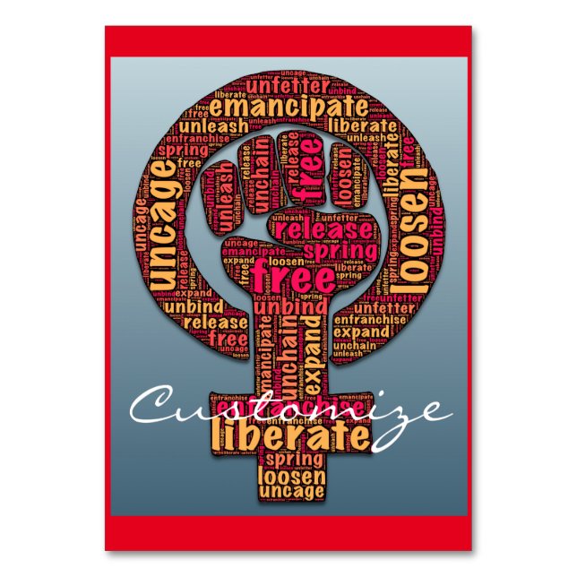 women's rights 2017 raised fist Thunder_Cove Table Number (Front)