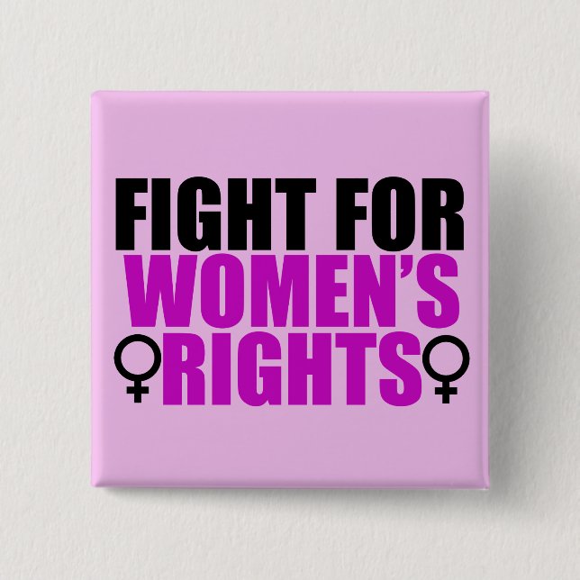 Women's Rights 2 Inch Square Button (Front)