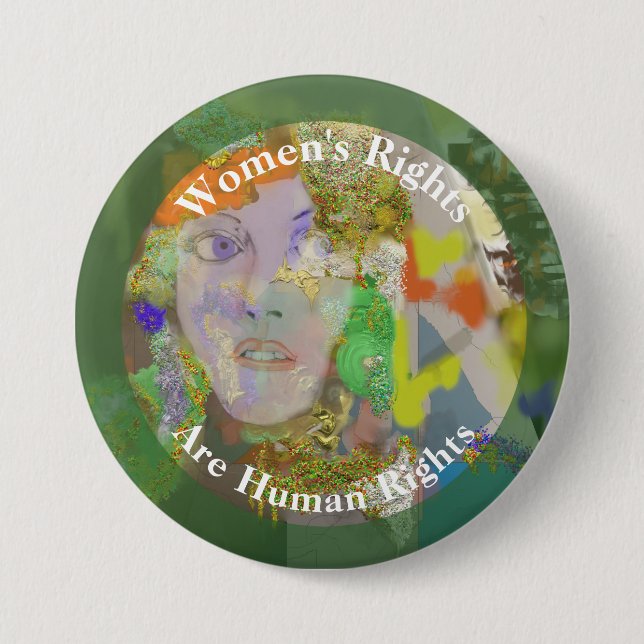 Women's Rights are Human Rights 2 3 Inch Round Button (Front)
