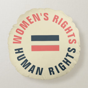 Women's Rights Equal Human Rights Feminist Round Pillow