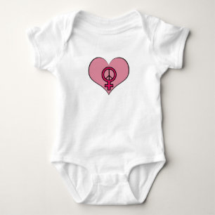 Womens Rights Protest Heart Feminist Baby outfit Bodysuit
