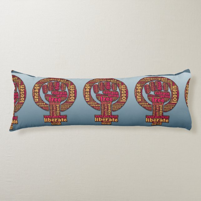 women's rights raised fist 2017 LGBTQIA Body Pillow (Front)