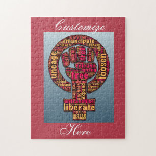 women's rights raised fist 2017 LGBTQIA Jigsaw Puzzle