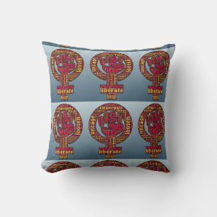 women's rights raised fist 2017 LGBTQIA Throw Pillow