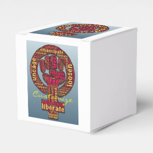 women's rights raised fist Thunder_Cove Favor Box