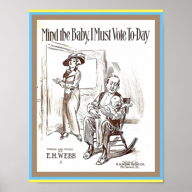 Women's Rights Suffragette Sheet Music Cover Copy Poster (Front)