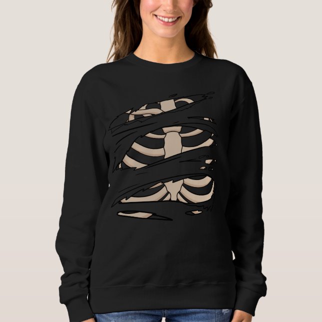 Women's ripped Halloween sweatshirt (Front)