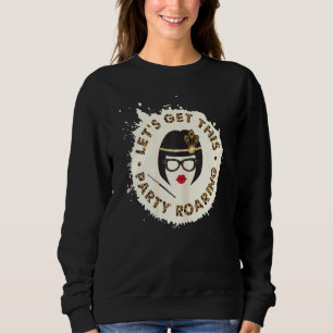 Womens Roaring 20s Hats Costume Mom 2020s Leopard Sweatshirt