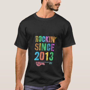 Womens Rockin' Since 2013 Vintage Rockstar 10Th Bi T-Shirt